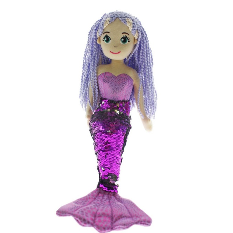 "Cotton Candy - 45cm CINDY Purple Flip Sequined Tail Mermaid"
