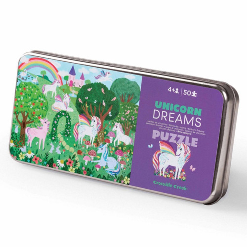 "Crocodile Creek - 50pc Puzzle in Tin - Unicorn Dreams"