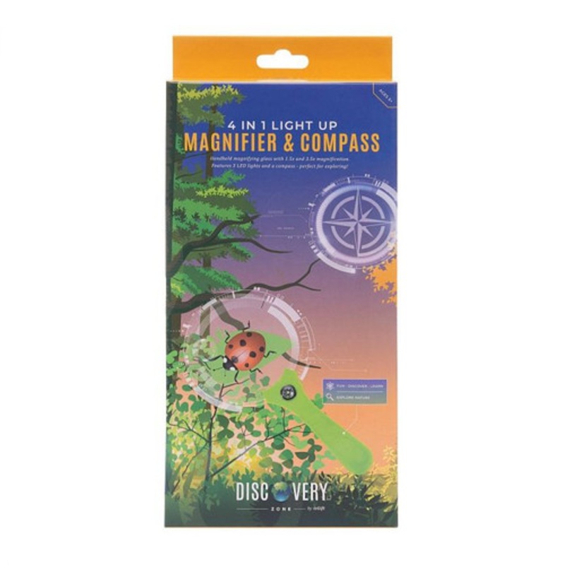 "Discovery Zone - 4 in 1 Light up Magnifier with Compass"