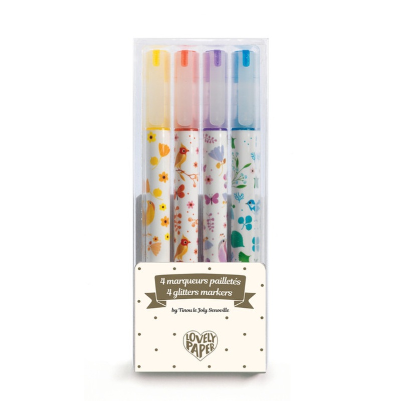 "Djeco - 4 Tinou Glitter Markers"