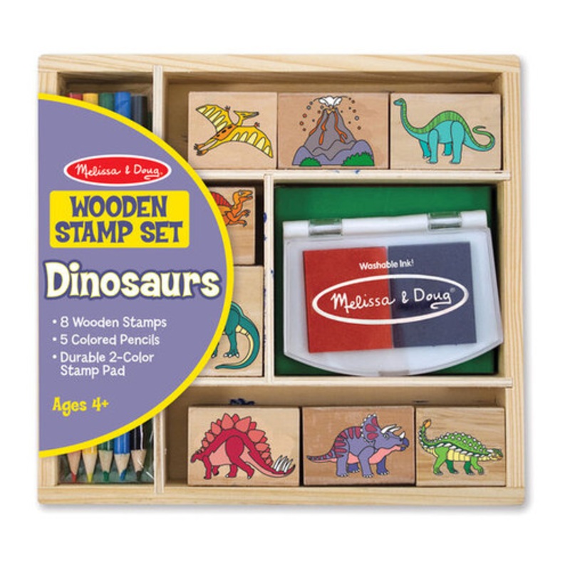 "Melissa & Doug - Wooden Stamp Set - Dinosaurs"