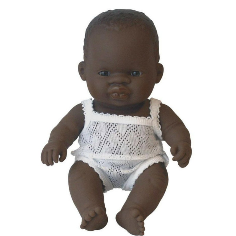 "Miniland Doll 21cm - African Girl Baby Doll"
