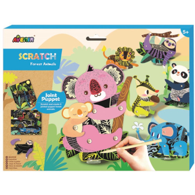 "Avenir - Scratch Art Joint Puppets - Forest Animals"