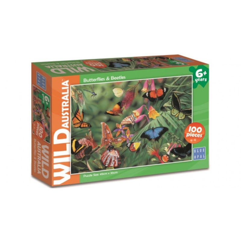 "Blue Opal 100pc Puzzle - Wild Australian Butterflies & Beetles"