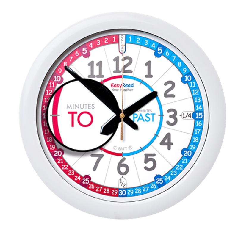 "EasyRead Time Teacher: Past & To Wall Clock - Red & Blue"