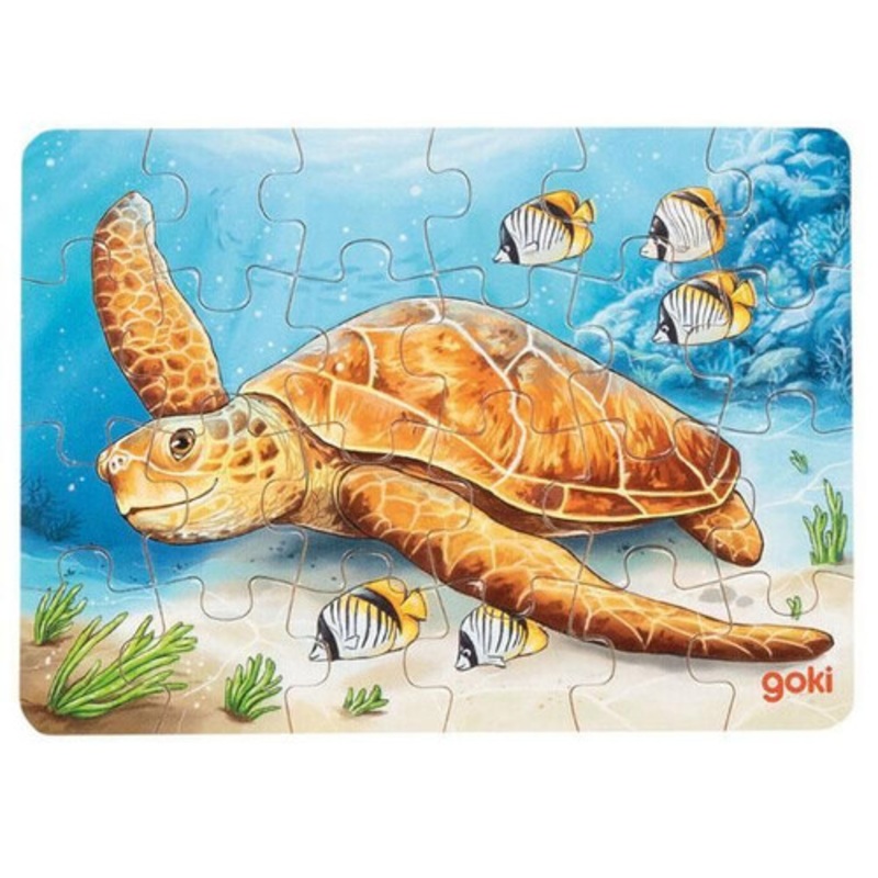 "Goki - Travel Size Mini Australian Animals Puzzle 24pcs - Turtle"