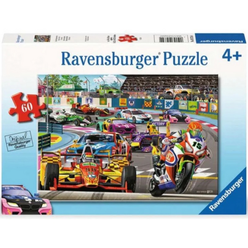 "Ravensburger 60pc - Racetrack Rally Puzzle**Slight Box Damage**"