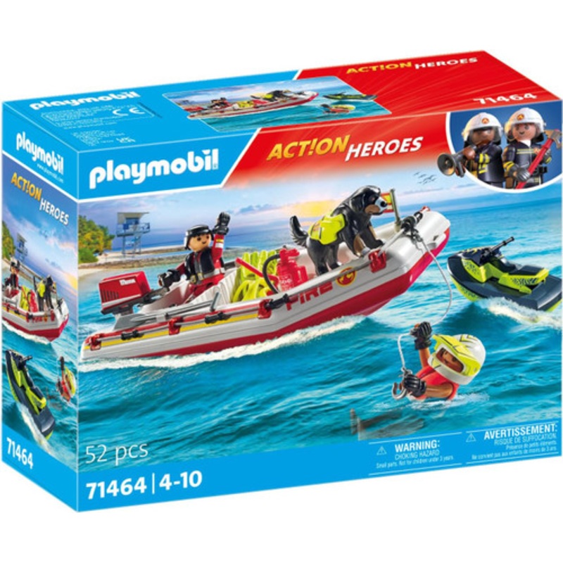 "Playmobil - Action Heroes - Fireboat with Aqua Scooter 71464"