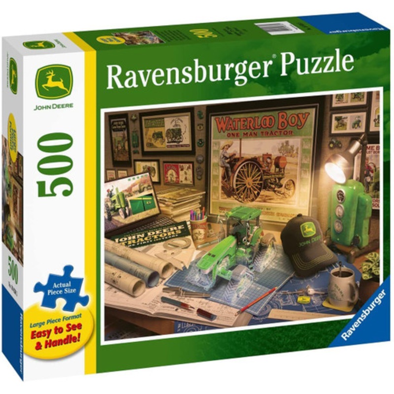 "Ravensburger 500pc - John Deere Work Desk Large Format Puzzle"