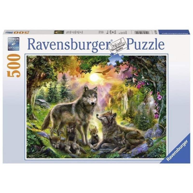 "Ravensburger 500pc - Wolf Family In Sunshine Puzzle"
