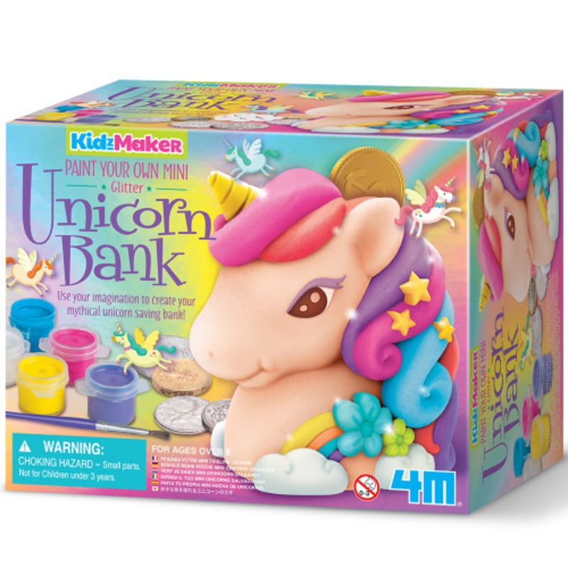 "4M - KidzMaker - Glitter Unicorn Bank"