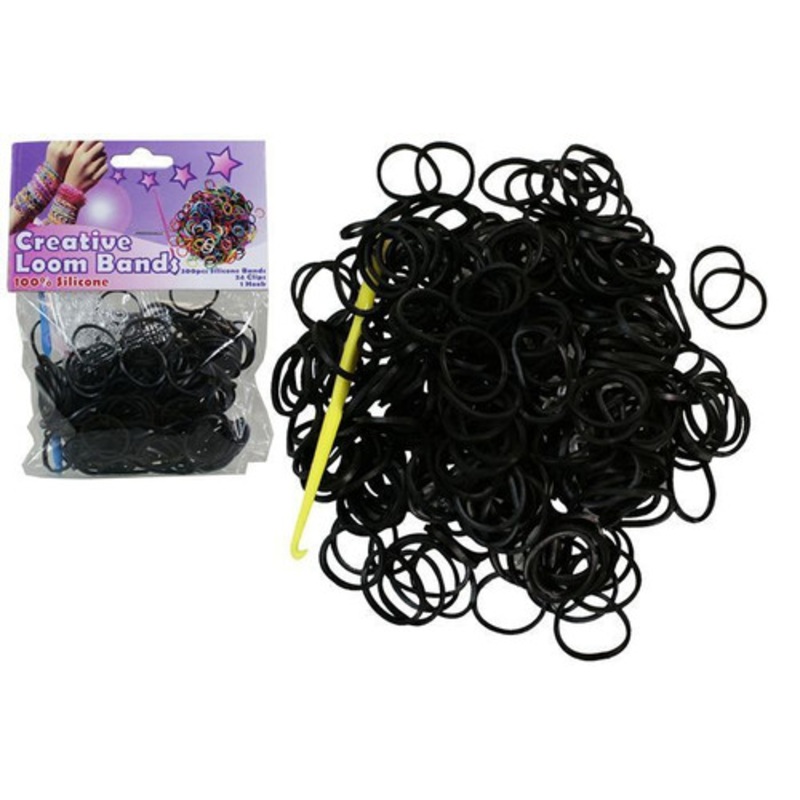 "Creative Loom Bands - 300 Pcs Band with Hook and S-Clasp - Black"