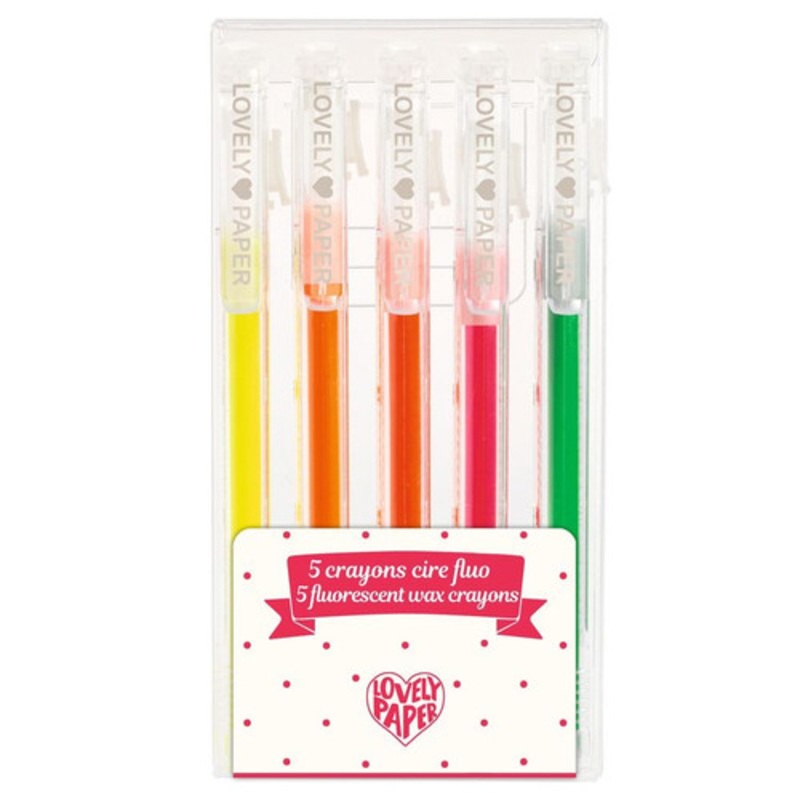"Djeco - 5 Fluorescent Crayons"