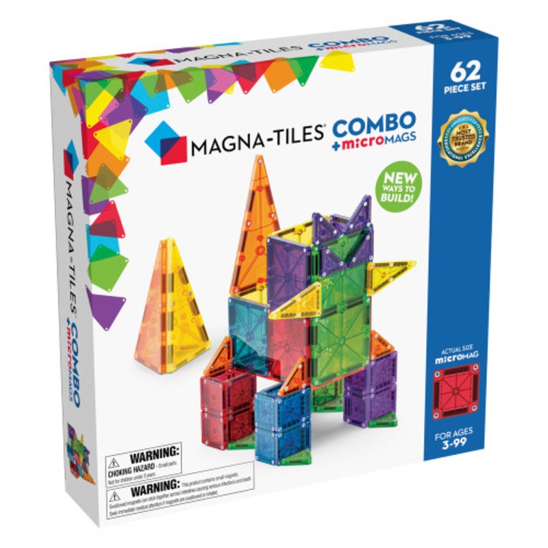 "MAGNA-TILES - Combo + microMAGS - 62 Piece Set"