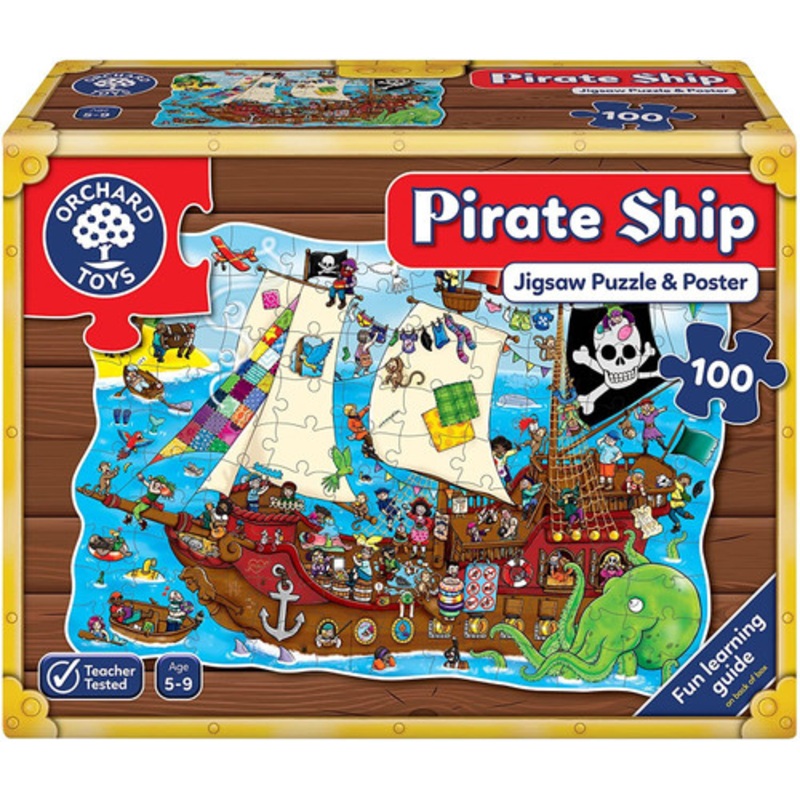 "Orchard Toys - Pirate Ship Shaped Jigsaw Puzzle 100pc"
