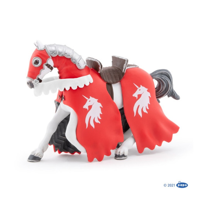 "Papo - Horse of Unicorn Knight with spear Figurine"