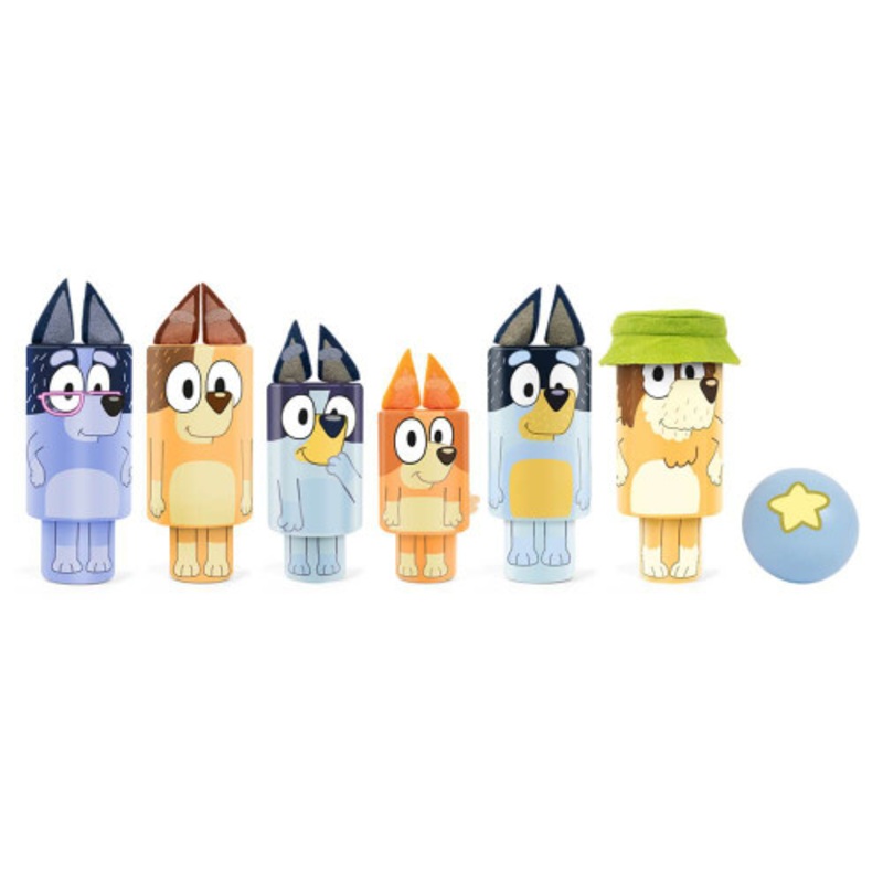 "Bluey Wooden Character Skittles"