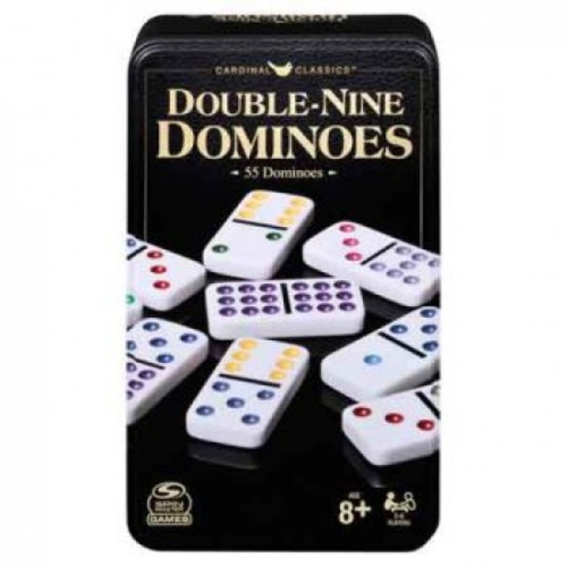 "Cardinal Classics - Double Nine Dominoes in Tin"