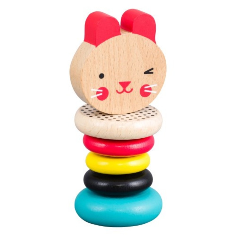 "Petit Collage - Modern Bunny Wooden Rattle"