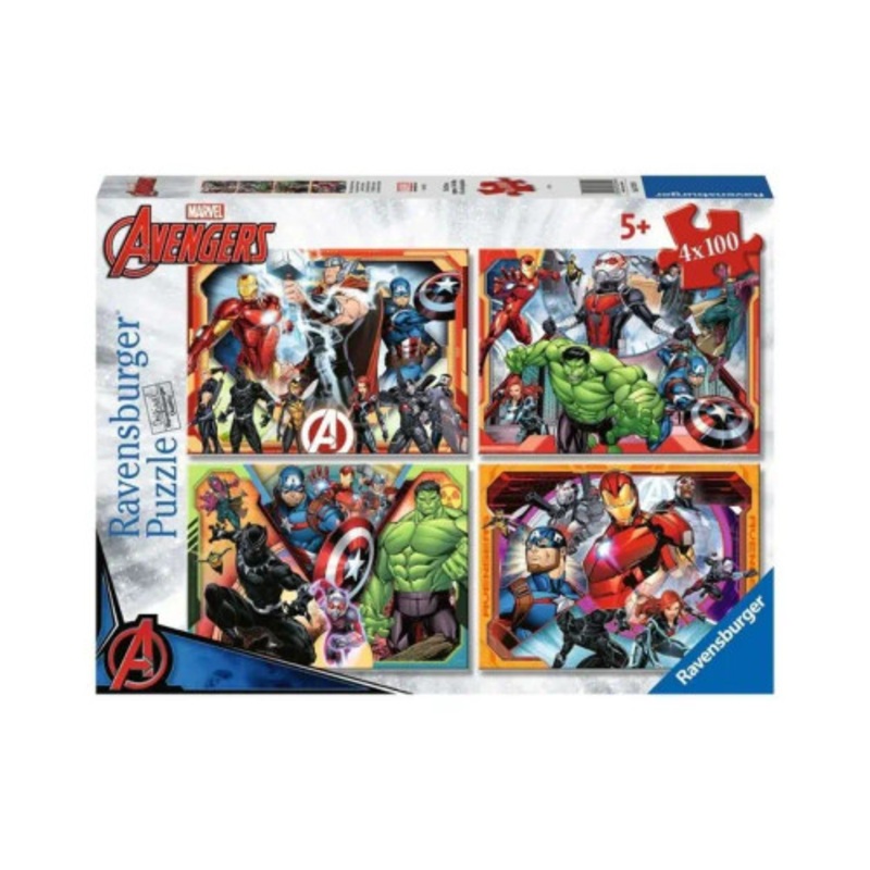 "Ravensburger 4x100pc - Marvel Avengers Bumper Pack Puzzles"