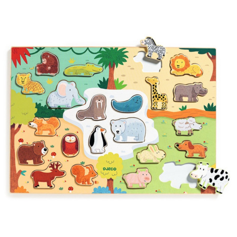 "Djeco - 22 Piece Animal Wooden Puzzle"