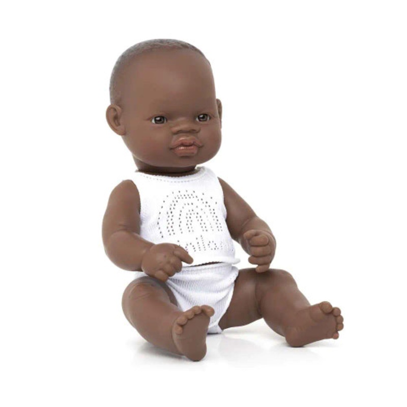 "Miniland Doll 32cm - African Girl Baby Doll in Underwear"