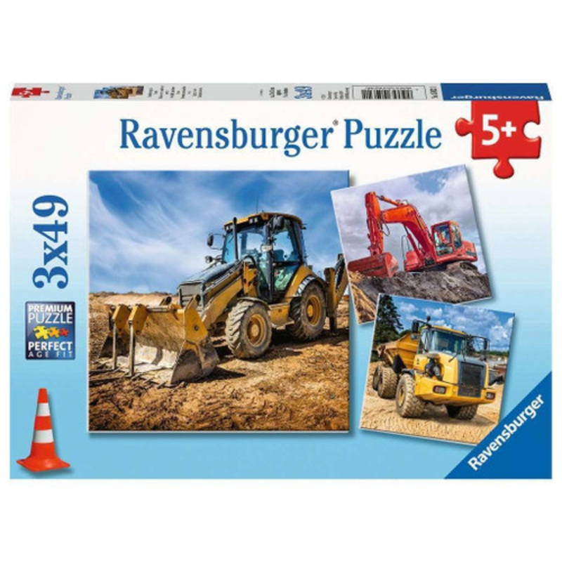 "Ravensburger 3x49pc - Digger at Work! Puzzle"