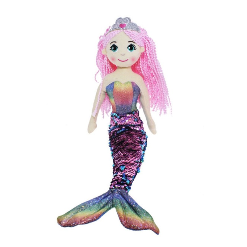 "Cotton Candy - 45cm KENDRA Pink/Blue Flip Sequined Tail Mermaid"