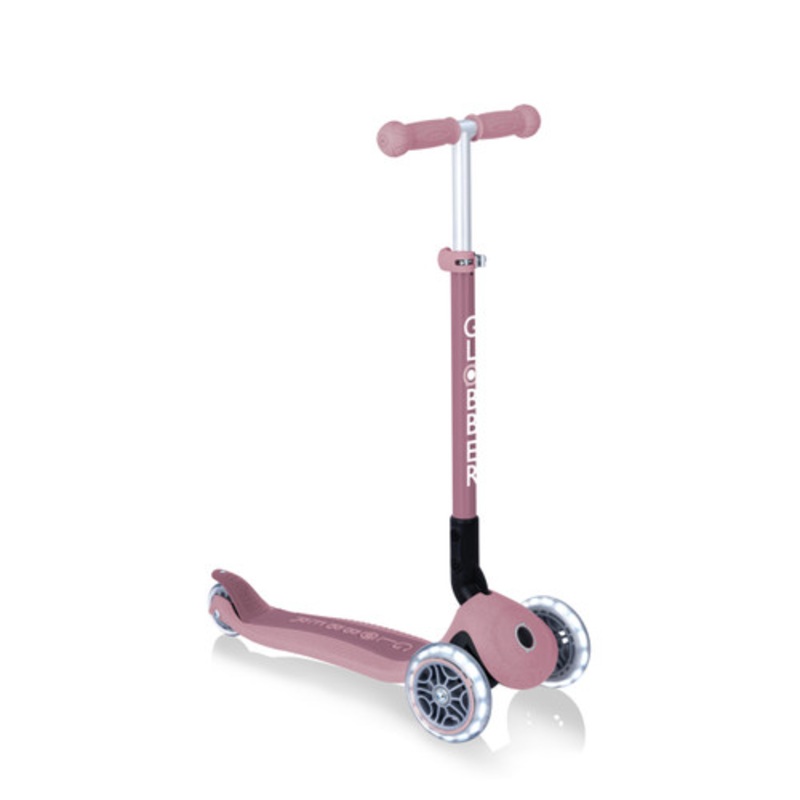 "Globber ECOLOGIC PRIMO Foldable Scooter With Lights - Berry"