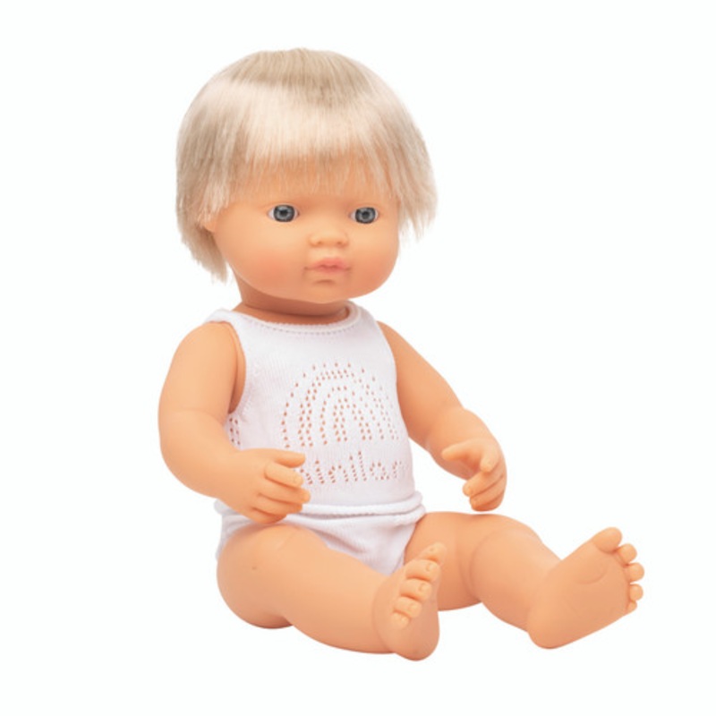 "Miniland Doll  38cm - Caucasian Boy Baby Doll"