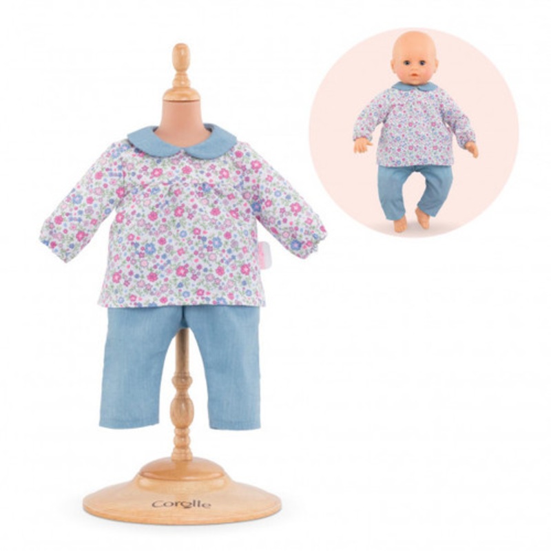 "Corolle Mon Classique - Floral Blouse & Pants Set for 42cm Baby Doll"