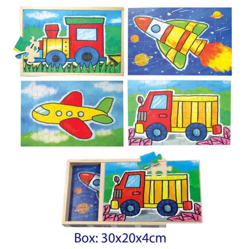 "Fun Factory - 4 in 1 Vehicles puzzles"