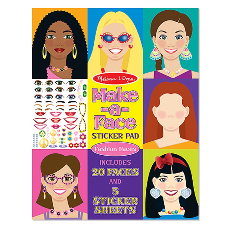 "Melissa & Doug -  Make-a-Face - Fashion Faces  Sticker Pad"