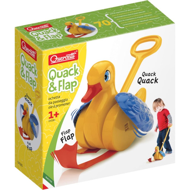"Quercetti - Quack and Flap Duck Push Toy 4180"