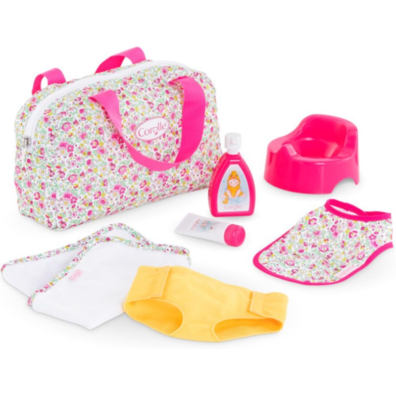 "Corolle Mon Grand Poupon - Floral Changing Bag & Accessories Set for 36 Dolls"