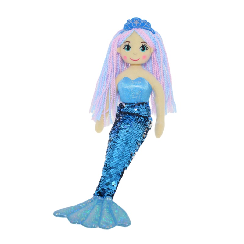 "Cotton Candy - 70cm Attina Blue Flip Sequinned Tail Mermaid"