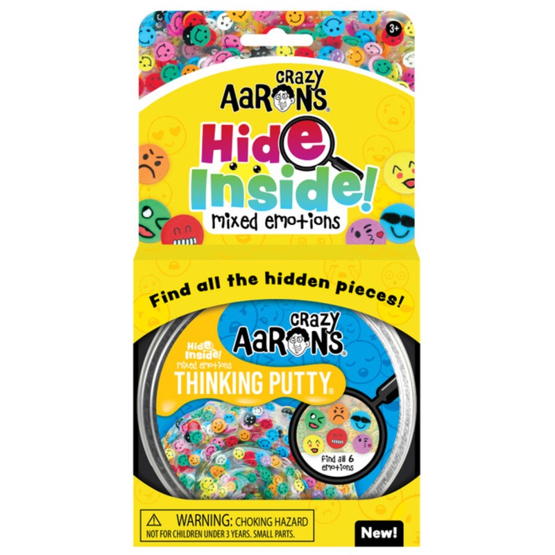 "Crazy Aaron's HIDE INSIDE Thinking Putty - Mixed Emotions 4" Tin"