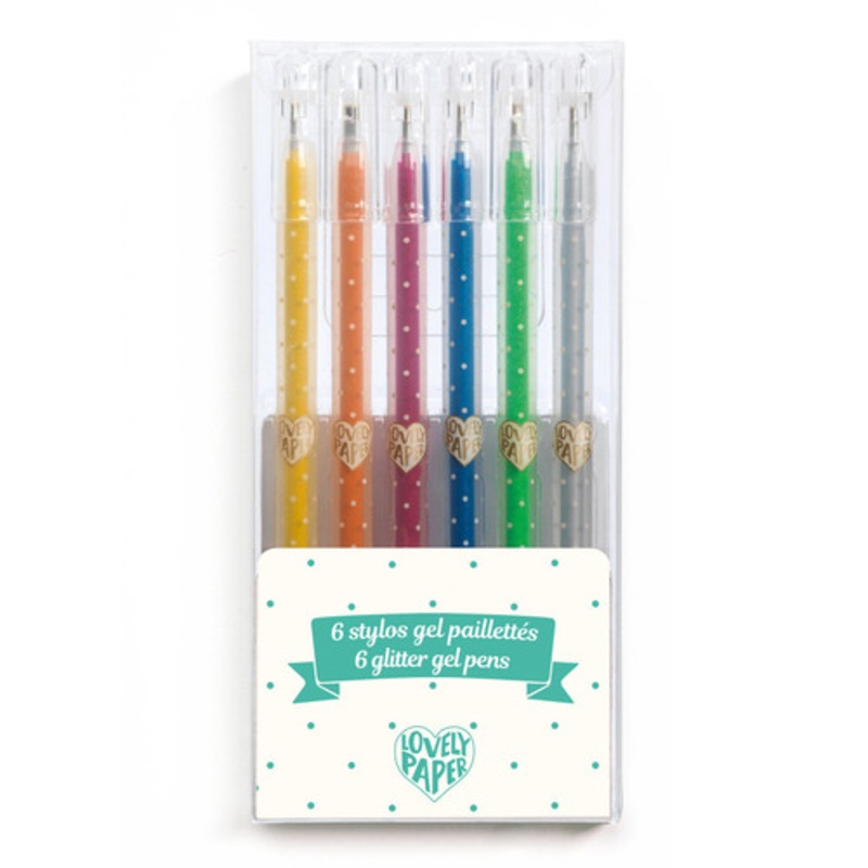 "Djeco - 6 Glitter Gel Pens"