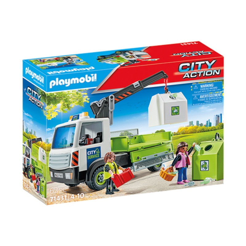 "Playmobil - Action Heroes - Glass Recycling Truck with Container 71431"