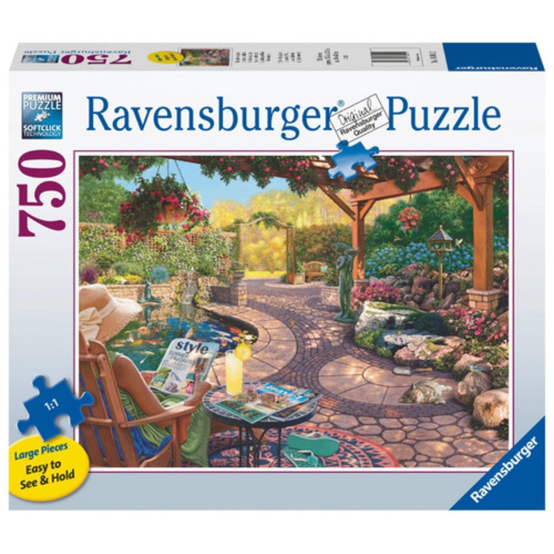 "Ravensburger 750pc - Cosy Backyard Bliss Large Format Puzzle"
