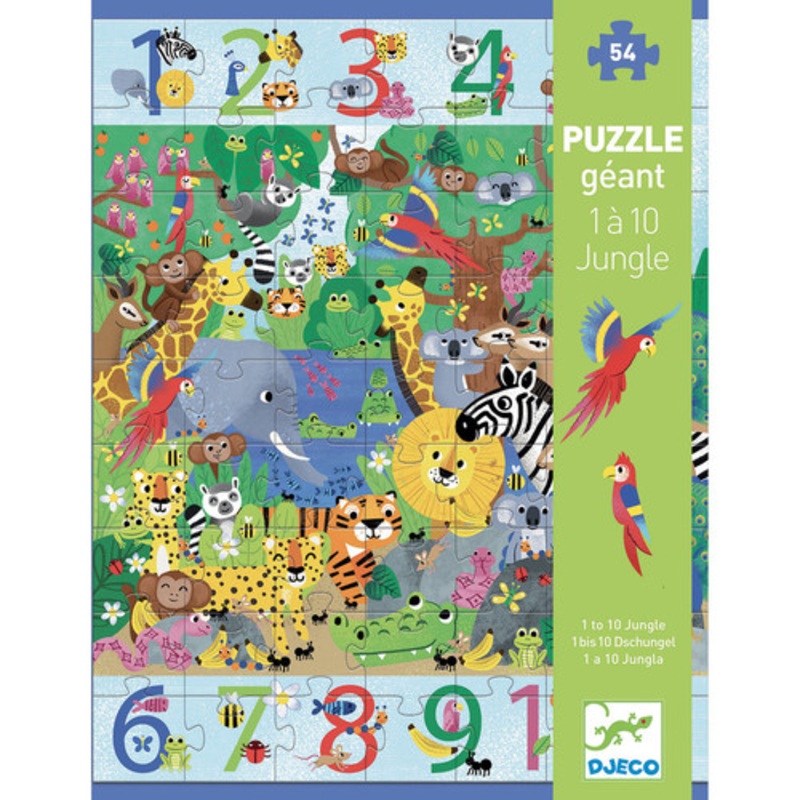 "Djeco - 1 to 10 Jungle 54pc Giant Puzzle"