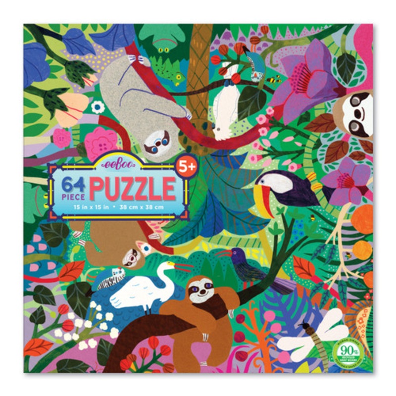 "eeBoo - Sloth at Play Puzzle 64pc"