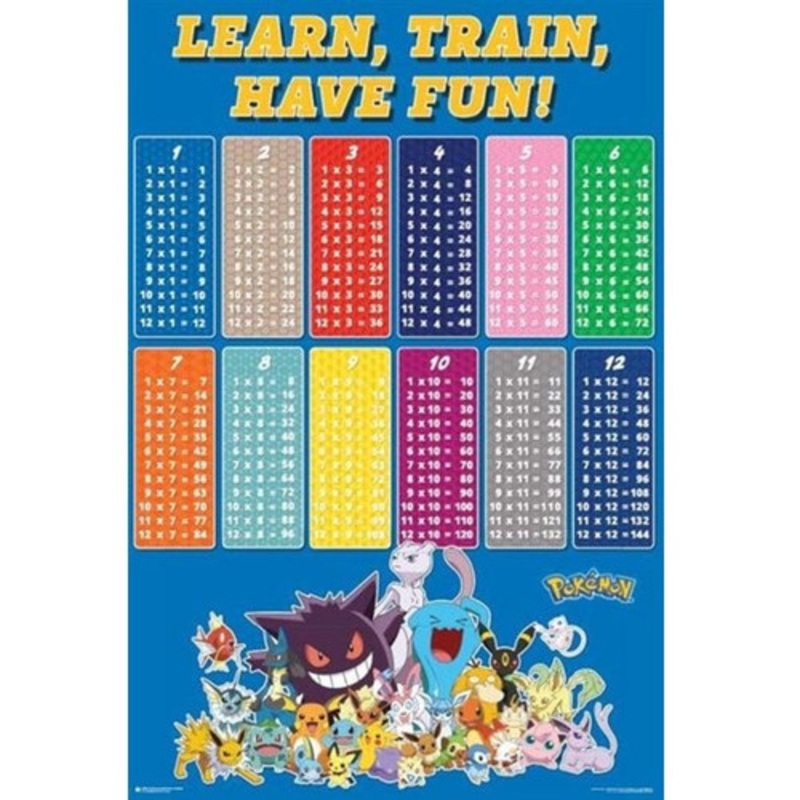 "Pokmon - Times Tables Poster"