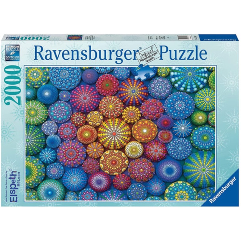 "Ravensburger 2000pc - Radiating Rainbow Mandalas Puzzle"