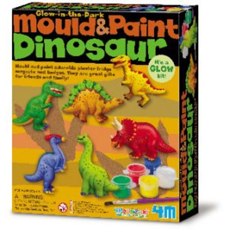 "4M - Mould & Paint - Glow-in-the-Dark Dinosaurs"