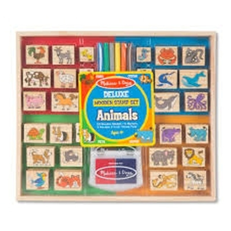 "Melissa & Doug - Deluxe Wooden Stamp Set - Animals"