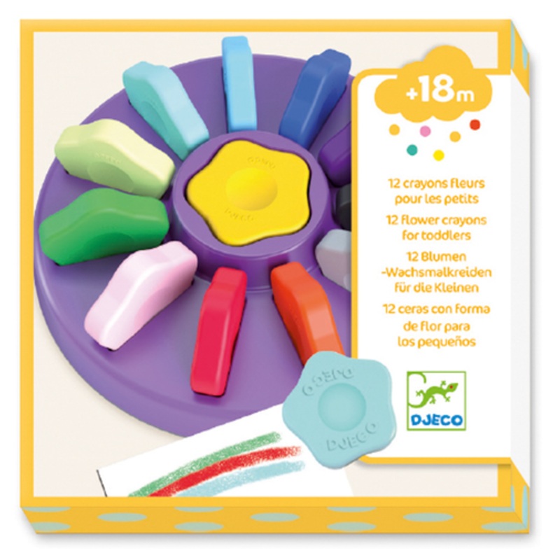 "Djeco - 12 Toddler Flower Crayons"