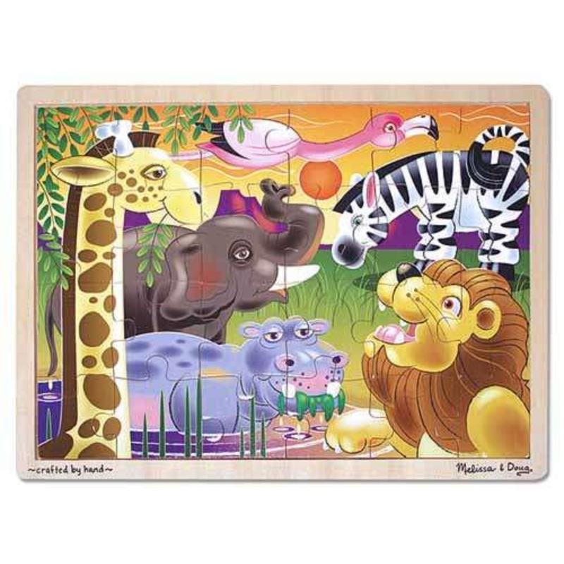 "Melissa & Doug - African Plains Wooden Jigsaw Puzzle - 24 Pieces"