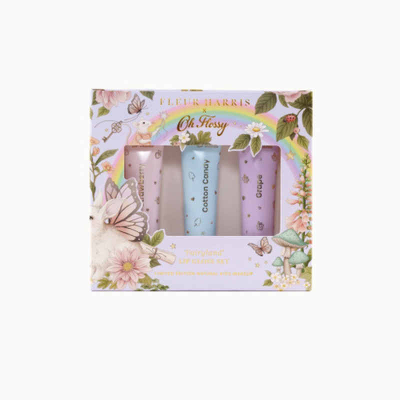 "Oh Flossy x Fleur Harris - Fairyland Collection Natural Lip Gloss Set - 3 pack"