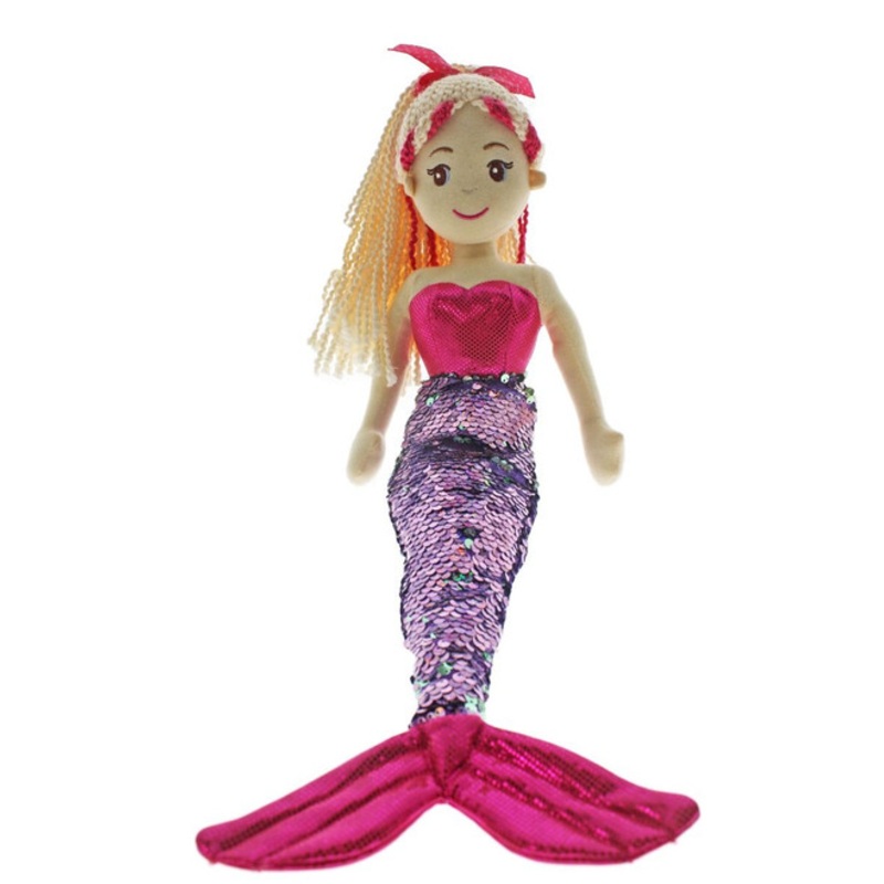 "Cotton Candy - 45cm MOANA Pink & Lilac Flip Sequinned Tail Mermaid"